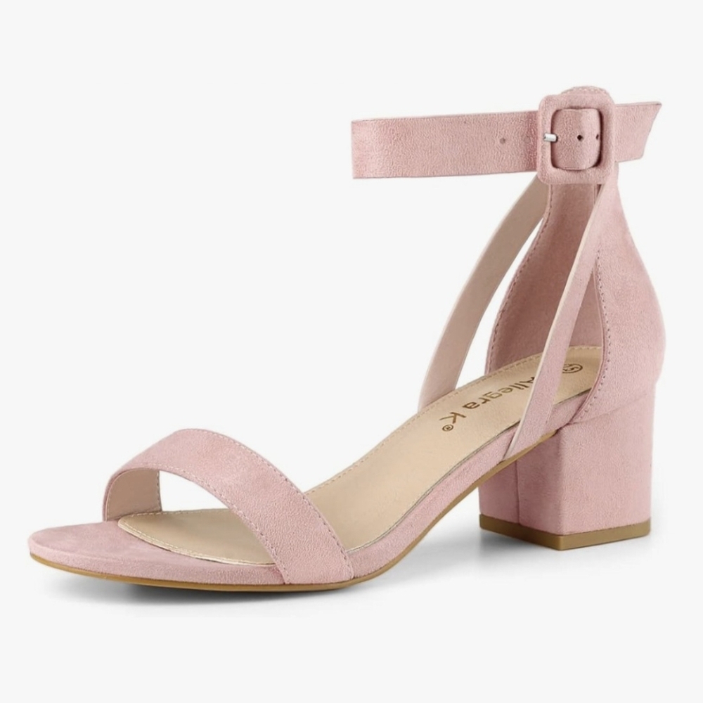 BNWT Allegra K Women's Ankle Strap Block Low Heel Sandal Size 8.5